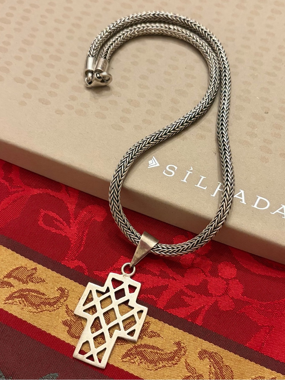 Vintage Silpada Sterling Silver Omega Cross Pendant Necklace
